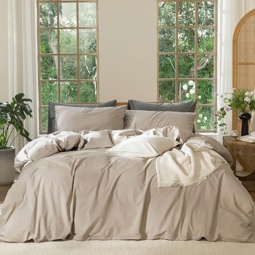 Duvet Cover Set 100% Washed Cotton Linen Like Twin