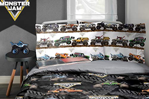 Monster Jam Full Size Comforter Set 5 Piece Kids Bedding for Boys