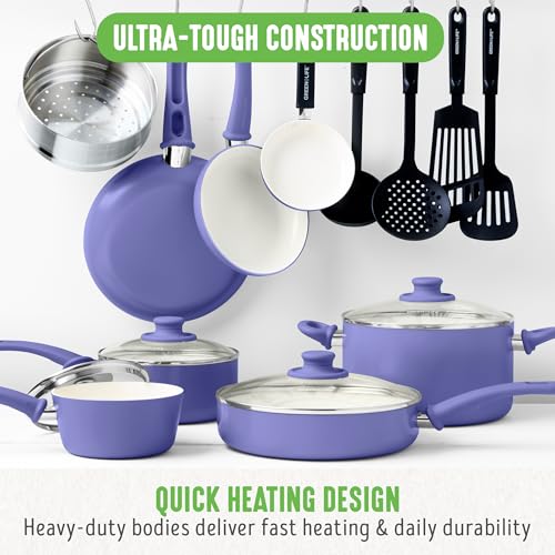 16 Piece Ceramic Nonstick Pots & Pans Cookware Set