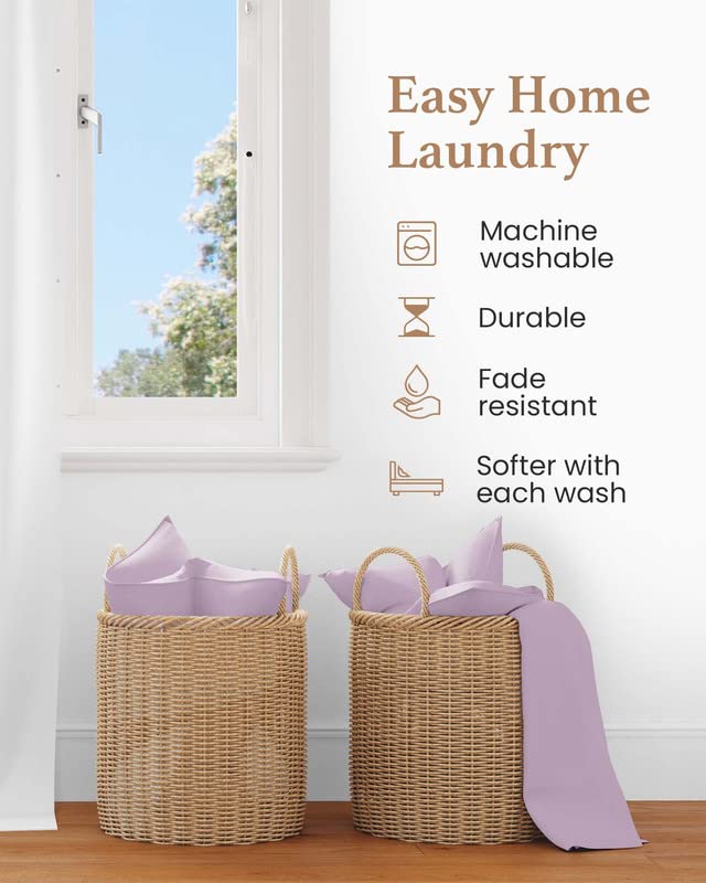 1000 TC Lavender King Pillowcases Set of 2 100% Egyptian Cotton Pillow Cases with Long Staple Cotton & Sateen Weave (2 Count)