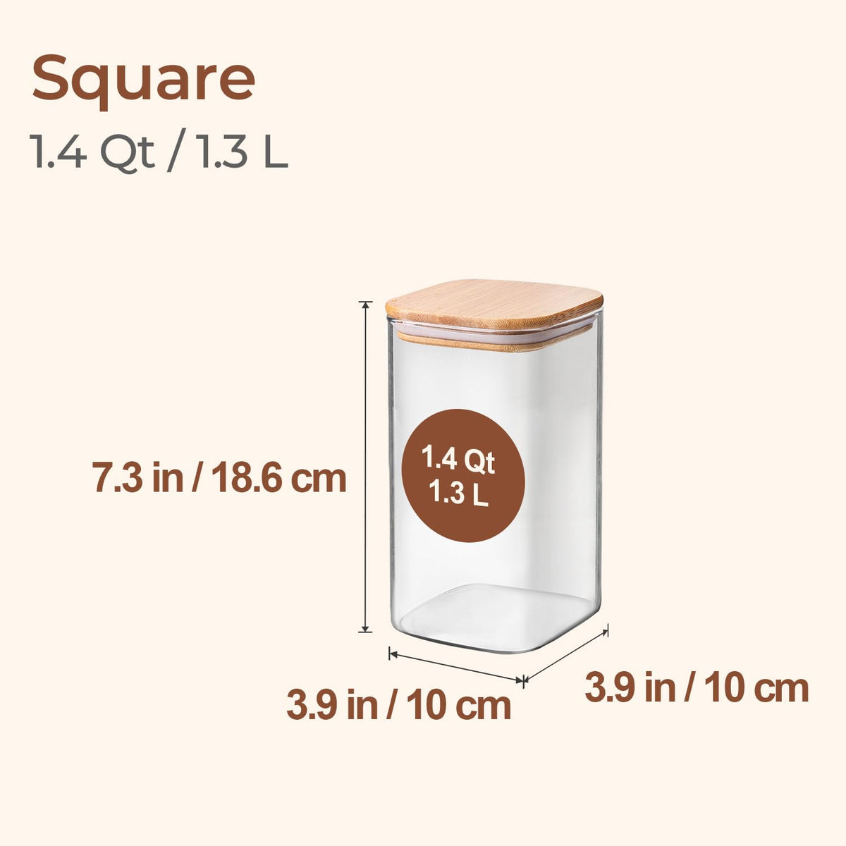 Glass Storage Containers wtih Lids 1.4 Qt (3 Count)