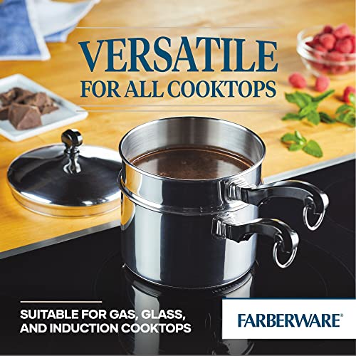 Classic Series Stainless Steel Double Boiler and Saucepan with Lid