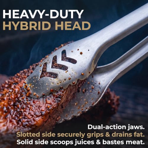 25 Inch Heavy Duty Metal Grill Tongs for Outdoor Grill & Log Fire