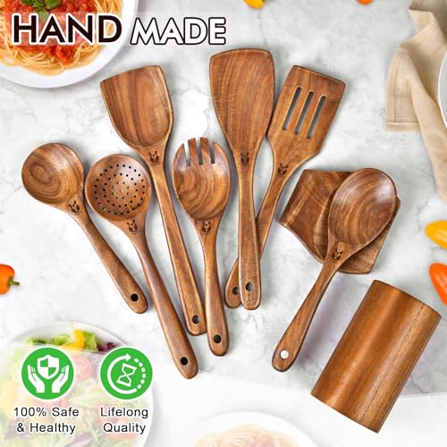 9Pcs Wooden Spoons for Cooking (9 Count)