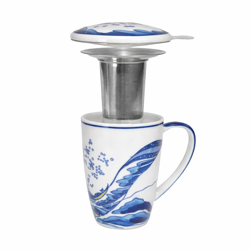 Porcelain Tea Infuser Mug with Lid