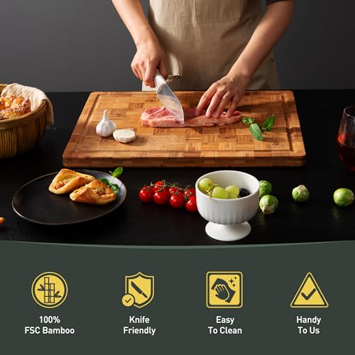 Bamboo Cutting Board 17'' Wood Cutting Boards for Kitchen Wooden Non Toxic