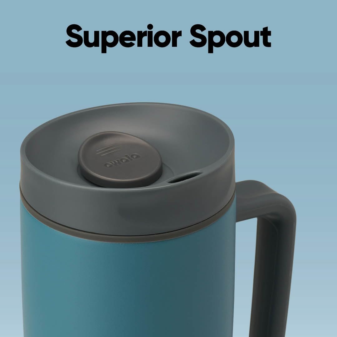 SmoothSip Slider Stainless Steel Insulated Travel Mug with Handle