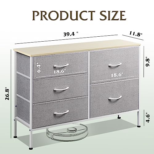 5 Drawer Fabric Dresser for Bedroom