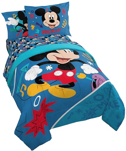 Disney Mickey Mouse Twin Comforter Set 5 Piece Kids Cartoon Bedding