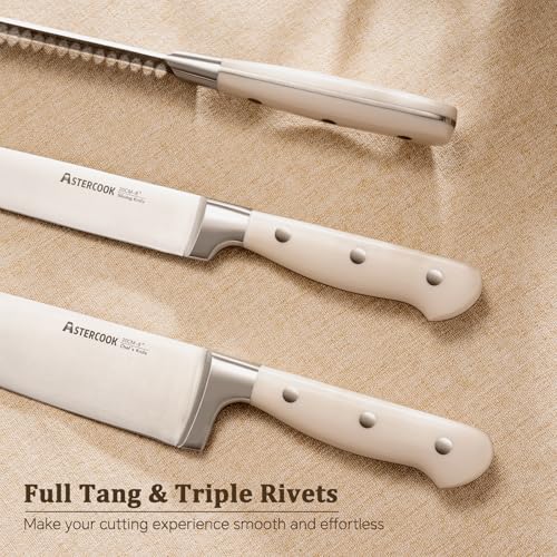 Knife Set Kitchen Knife Set with Block and Sharpener (12 Count)