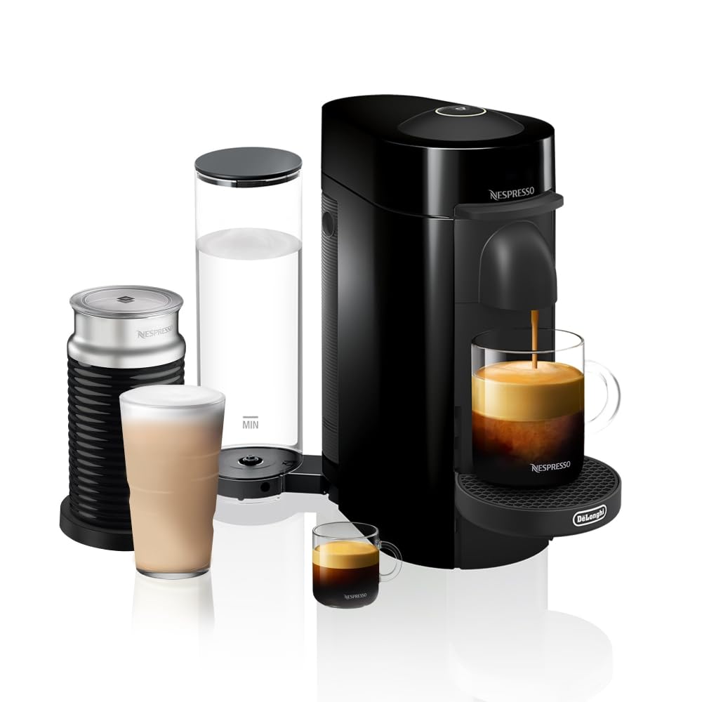 Nespresso VertuoPlus Coffee and Espresso Machine by De'Longhi with Milk Frother