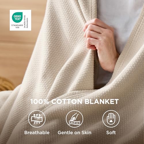 GentleSoft 100% Cotton Blanket Full Size for Bed