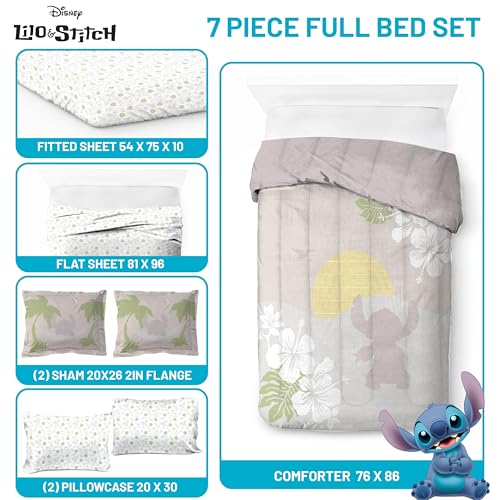 Disney Lilo and Stitch Full Size Comforter Set 7 Piece Bedding
