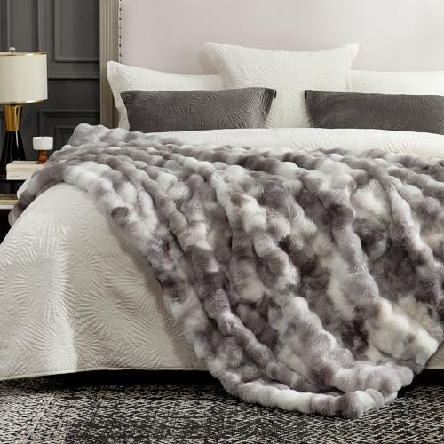 Faux Fur Throw Blanket for Couch