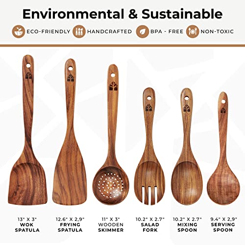 Wooden Spoons for Cooking (6 Count)