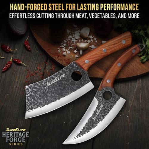 2PCS Hand Forged Butcher Knife Set (2 Count)