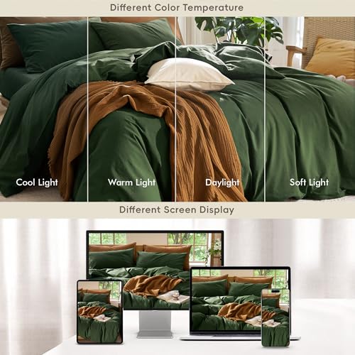 Duvet Cover Set 100% Washed Cotton Linen Like Alaska King