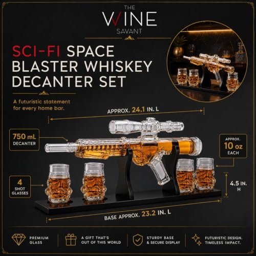 Sci Fi Space Blaster Whiskey Decanter Set