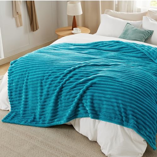 Soft Cal King Size Blanket for Bed Teal 102"x96"