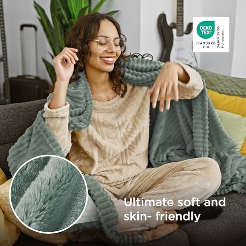Soft Sage Green Throw Blanket for Couch Decor Gifts 50"x70"