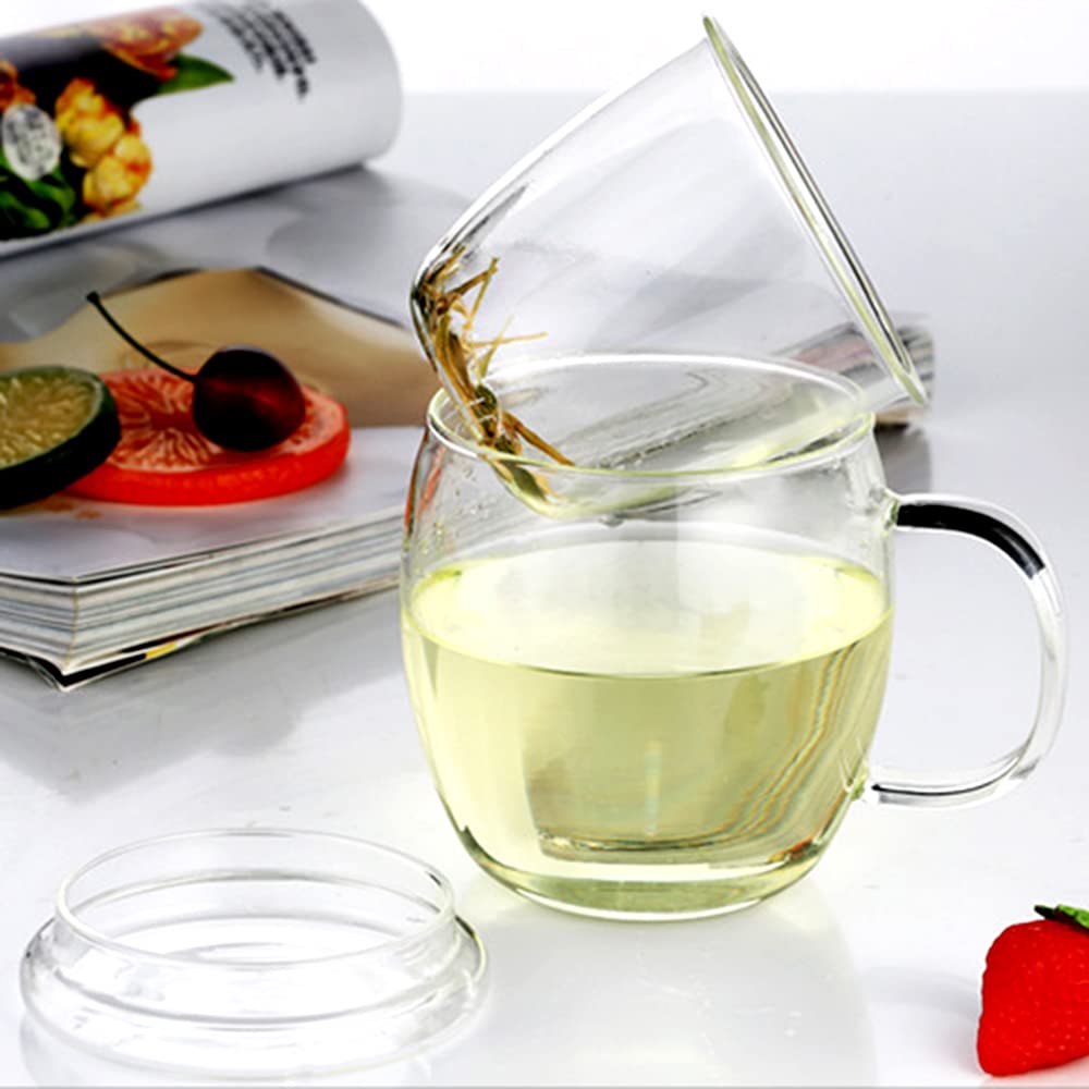 Glass Tea Cup with Infuser and Lid