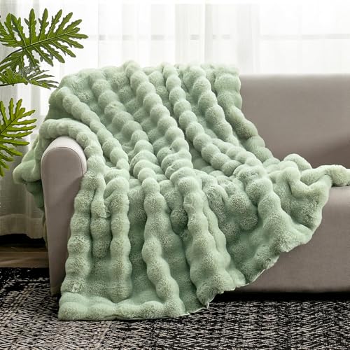 Faux Fur Throw Blanket for Couch