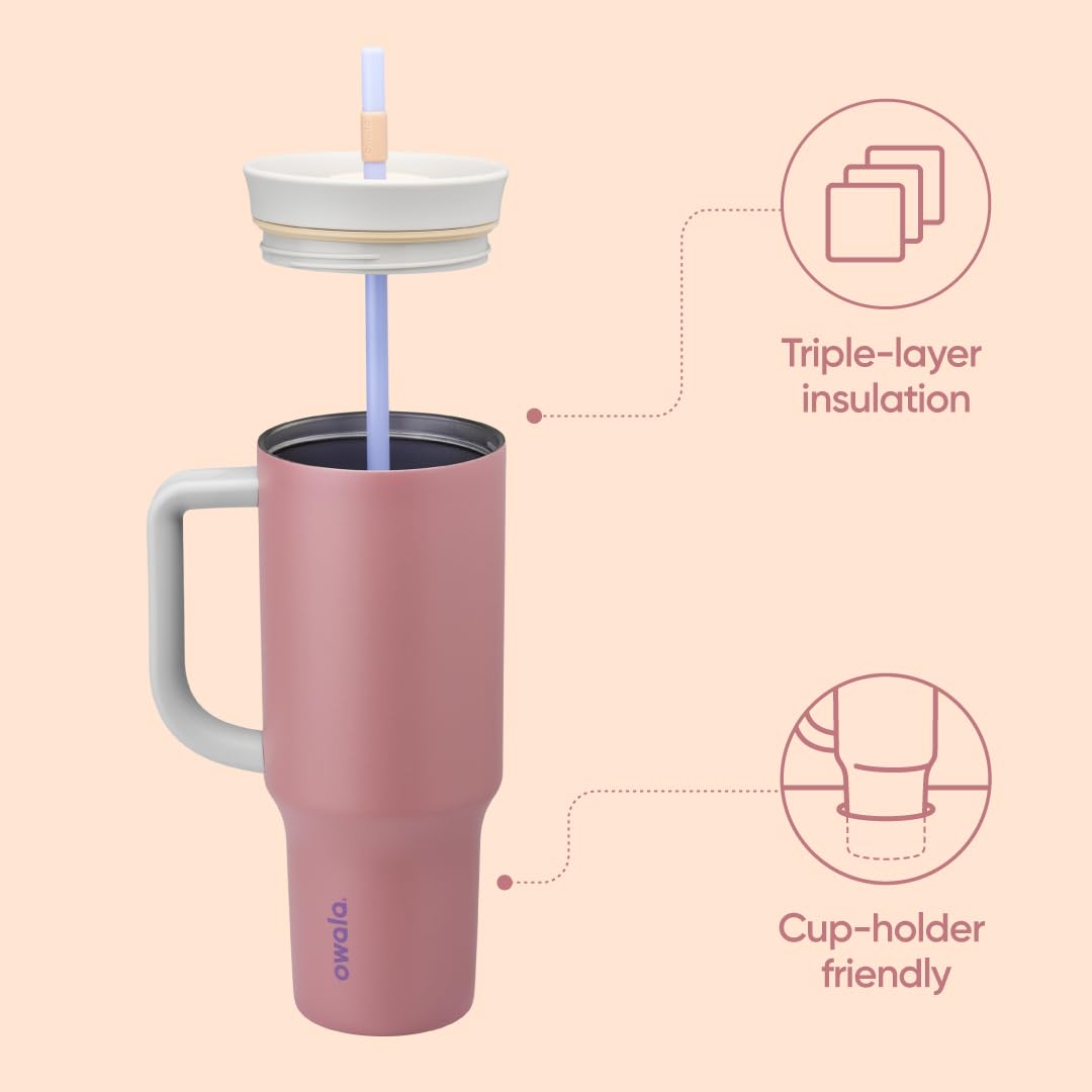 Tumbler Stainless Steel Water Bottle 40 oz Yoga Rose
