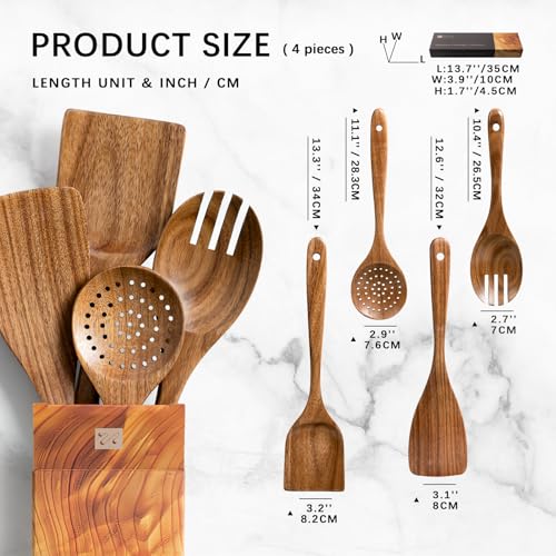 Wooden Spoons for Cooking (4 Count)