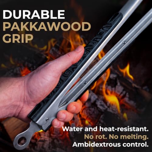 25 Inch Heavy Duty Metal Grill Tongs for Outdoor Grill & Log Fire