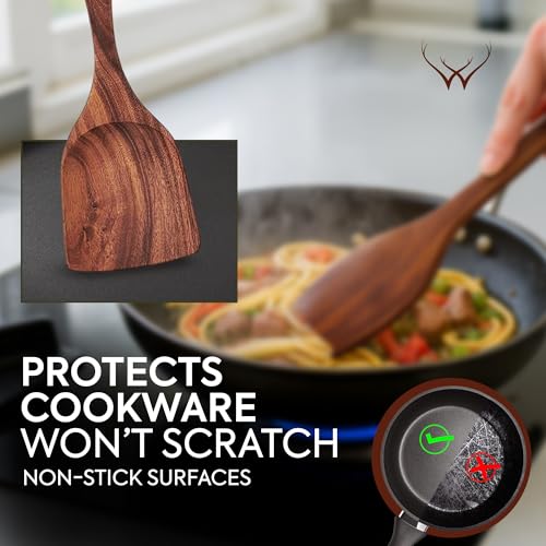 7 Pcs Teak Wooden Kitchen Utensils (7 Count)