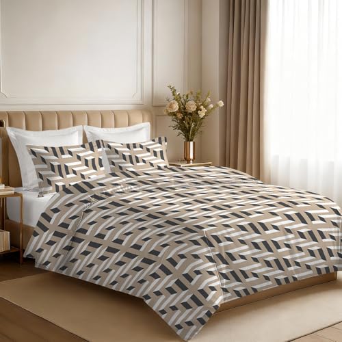 100% Cotton Mosaic Print Queen Duvet Cover Set 400 Thread Count