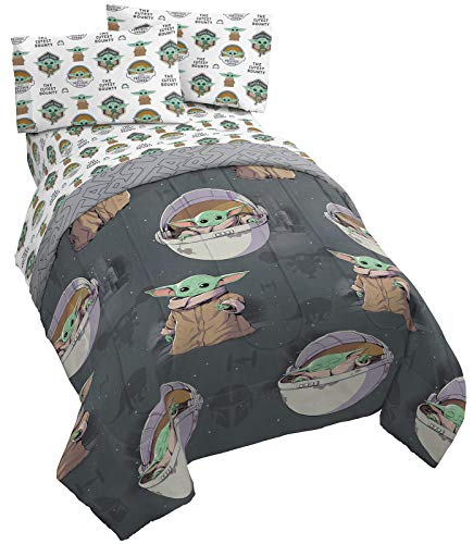 Star Wars Mandalorian Full Size Comforter Set 5 Piece Kids Bedding