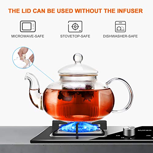 33.8oz Glass Teapot with Removable Infuser