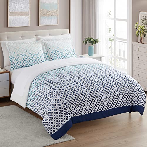7 Piece Comforter Set Bag Solid Color All Season Soft Down Alternative Blanket & Luxurious Microfiber Bed Sheets