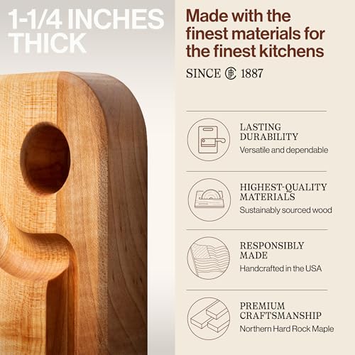 Prestige Series Rectangular Wooden Maple Cutting Board 16”x10”