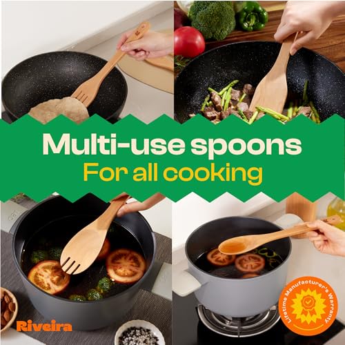 Cherry Wooden Spoons for Cooking Set of 6 (6 Count)