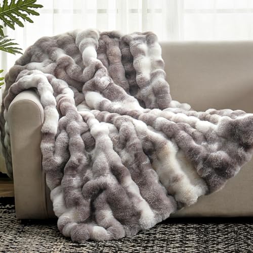 Faux Fur Throw Blanket for Couch