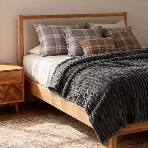 Soft King Size Blankets for Bed Grey 108"x90"