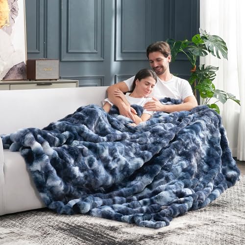 Faux Fur Throw Blanket for Couch