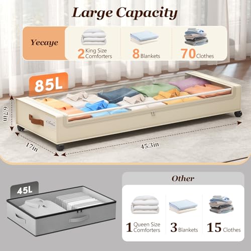 Under Bed Storage with Wheels 2 Pack (2 Count)