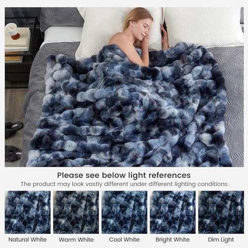 Faux Fur Throw Blanket for Couch