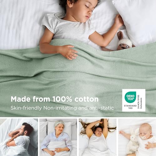 GentleSoft 100% Cotton Blanket Queen Size for Bed