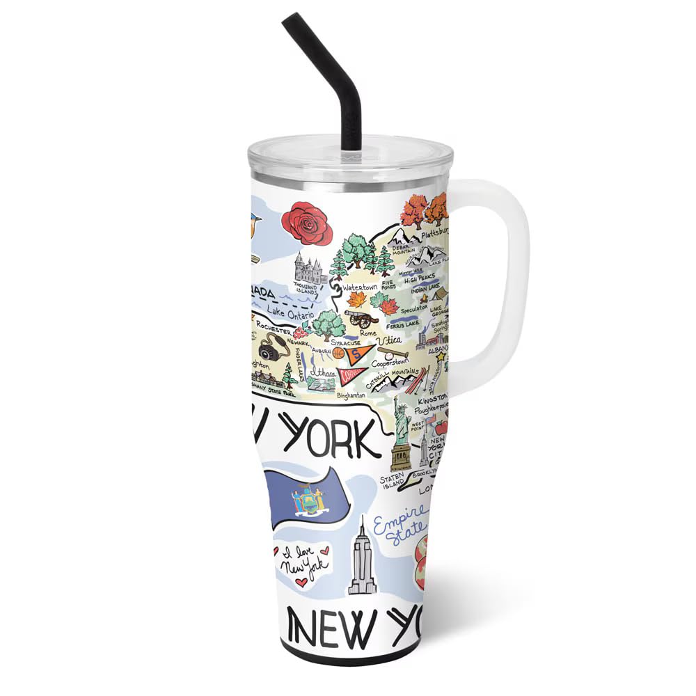 40oz Insulated Mega Mug with Handle & Straw
