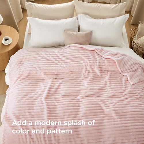 Soft Cal Size Blanket for Bed Crystal Pink 102"x96"