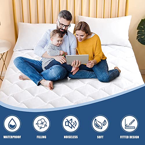 Queen Size Quilted Fitted Mattress Pad