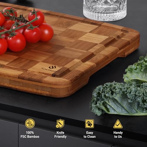 Bamboo Cutting Boards Non Toxic Wood Wooden Cutting Board for Kitchen Non Slip Christmas Xmas Birthday Law Step Stepmom Stepmother Have Everything Good Unique Useful Present (3 Count)