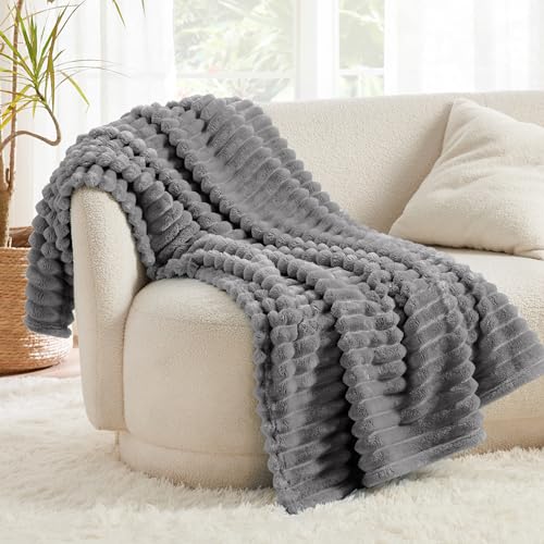 Soft Throw Blanket for Couch Decor Gifts Frost Gray 50"x60"