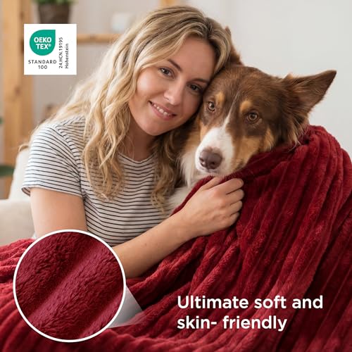 Soft Red Throw Blanket for Couch Decor Gifts 50"x60"
