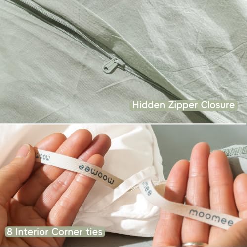 Duvet Cover Set 100% Washed Cotton Linen Like Alaska King