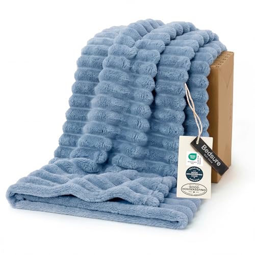 Soft Twin XL Blanket for Bed Dorm Blue 66"x90"